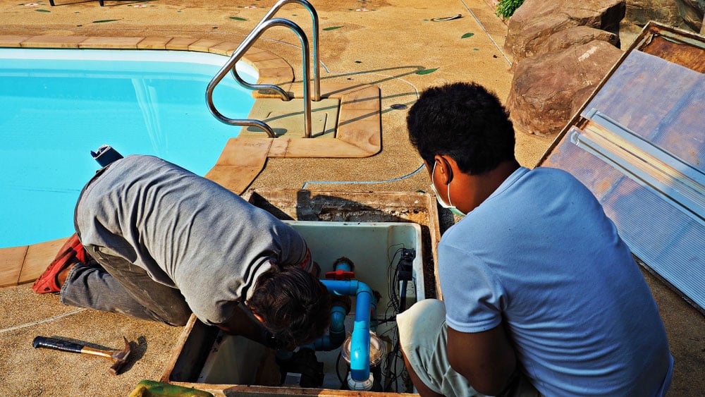 Fixing Leak On Pool Pipe — Hi-Tech Pools & Spas In Yarawonga, NT