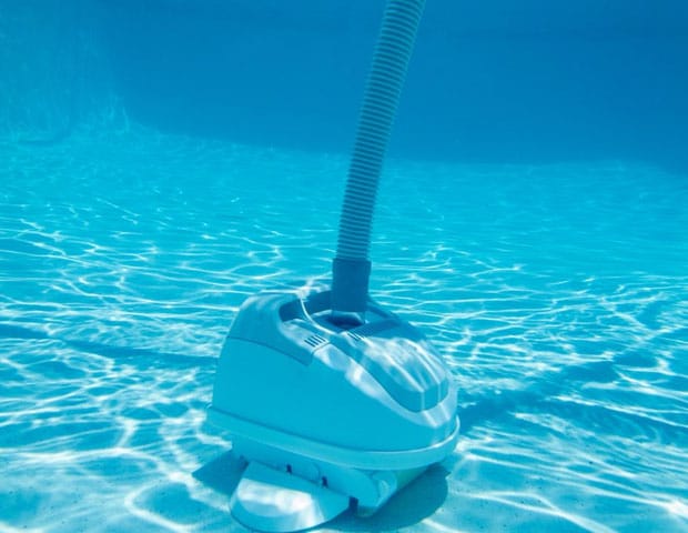 Underwater View Of Vacuum Cleaning Bottom Of Pool — Hi-Tech Pools & Spas In Yarawonga, NT
