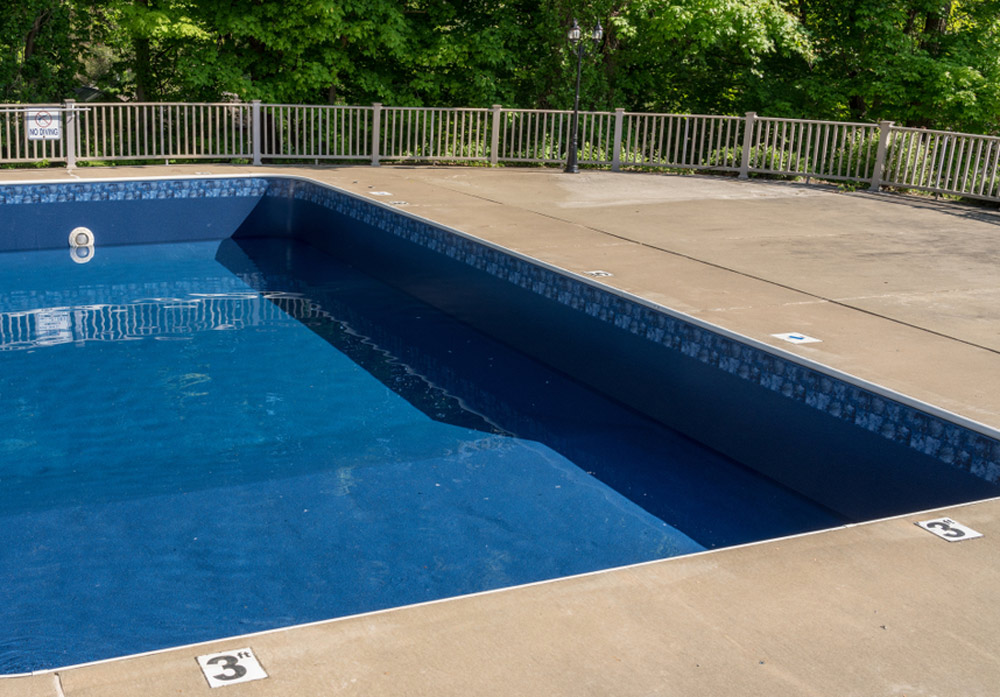 Backyard Pool With Dropping Water Level