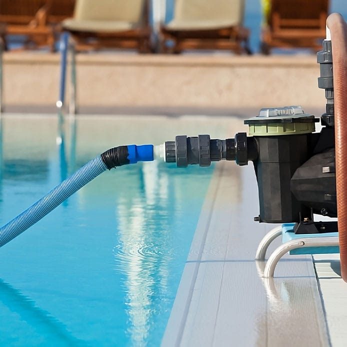 Horizontal Shot Of Cleaning Pump In A Pool — Hi-Tech Pools & Spas In Yarawonga, NT